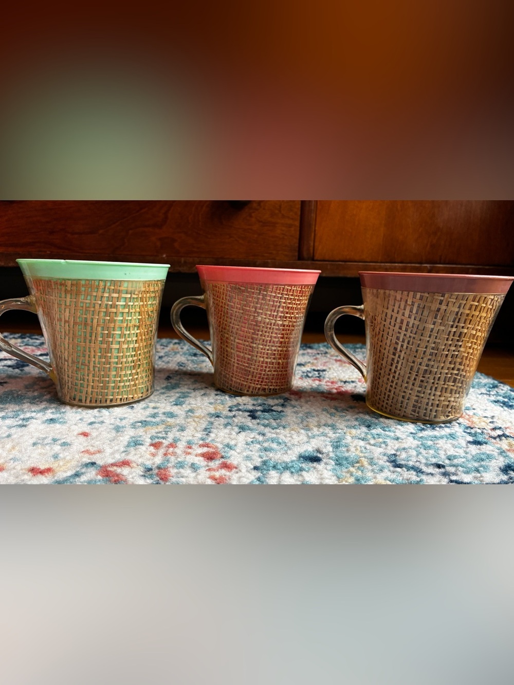 Vintage Raggia Ware Insulated Mugs (set of 3)